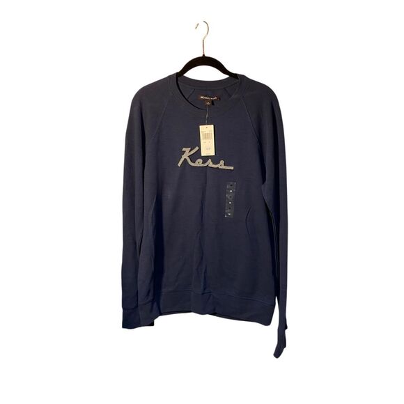 NWT, Michael Kors, men’s midnight, blue, long sleeve sweatshirt, size medium - Picture 1 of 6